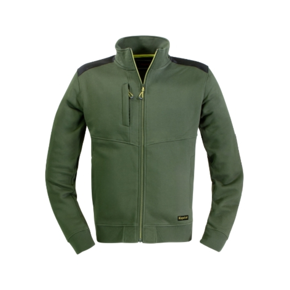 SWEAT-SHIRT SLICK FERMETURE ECLAIR LONGUE VERT - KAPRIOL