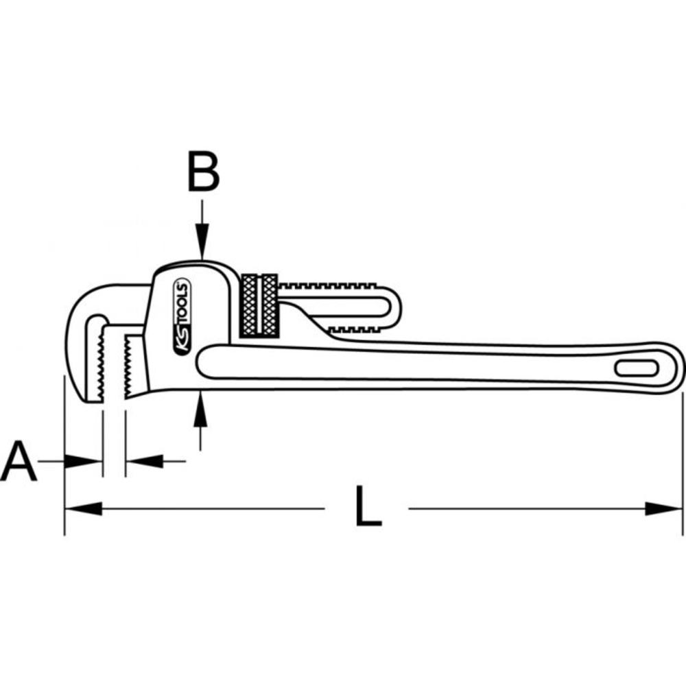 Clé serre-tubes type STILLSON acier 200 mm KS TOOLS - 111.3500