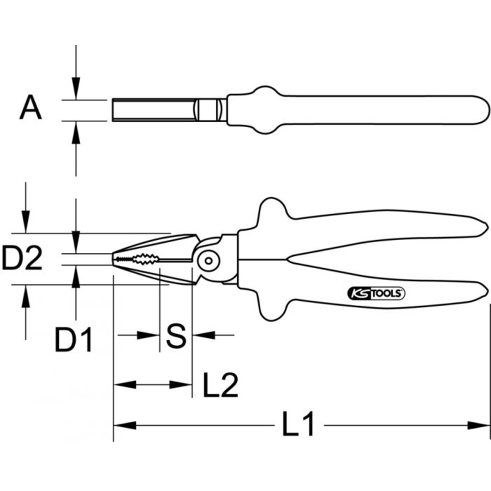 Pince universelle isolée 1000V 185 mm KS TOOLS - 112.1275