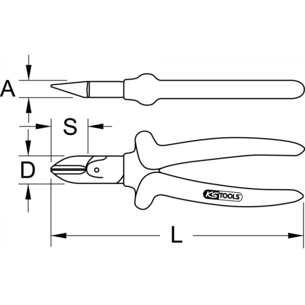 Pince coupante de côté isolée 175 mm KS TOOLS - 112.1288