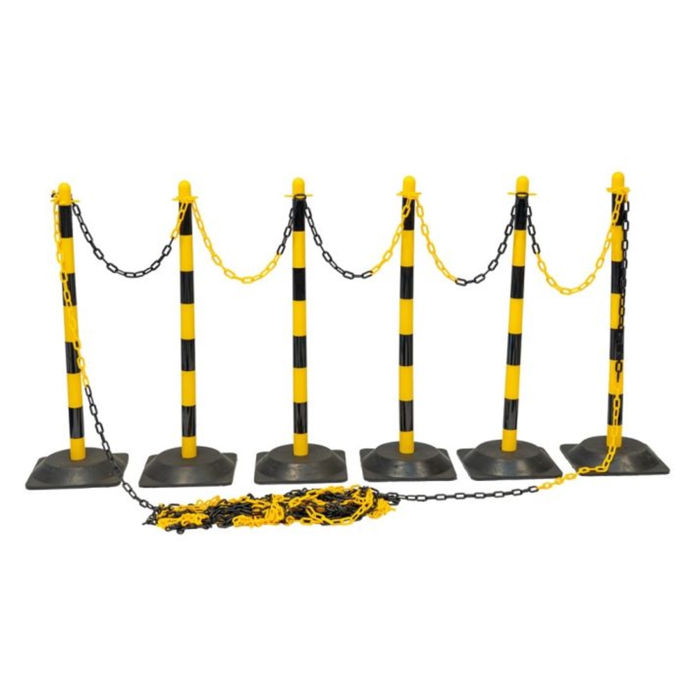 Kit délimitation zone de travail 6 poteaux + 25m de chaîne KS TOOLS - 112.1430
