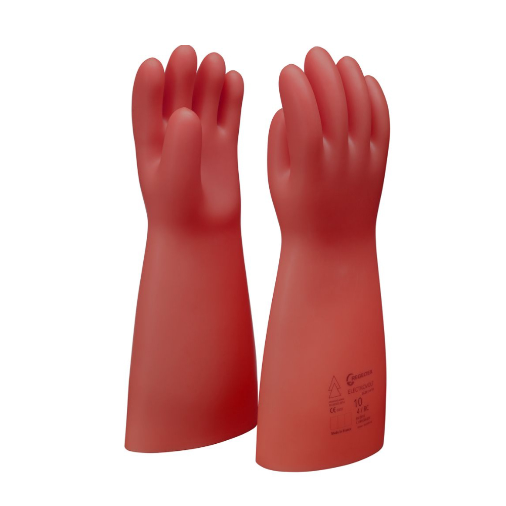 Gants d'électricien en latex naturel rouge avec protection mécanique classe 0 AZC - KS TOOLS