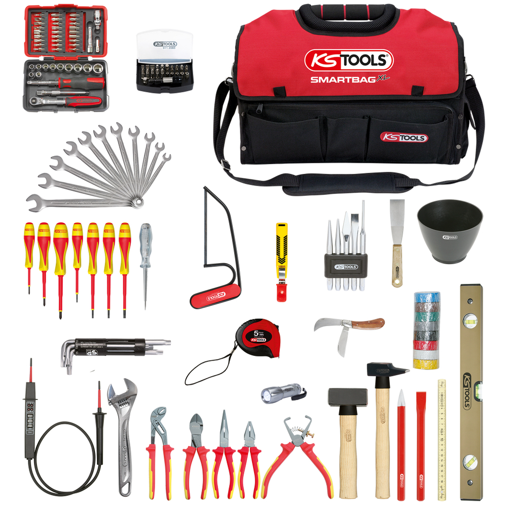 Composition d'outils électricien en sac SMARTBAG - 138 pièces KS TOOLS - 117.0138