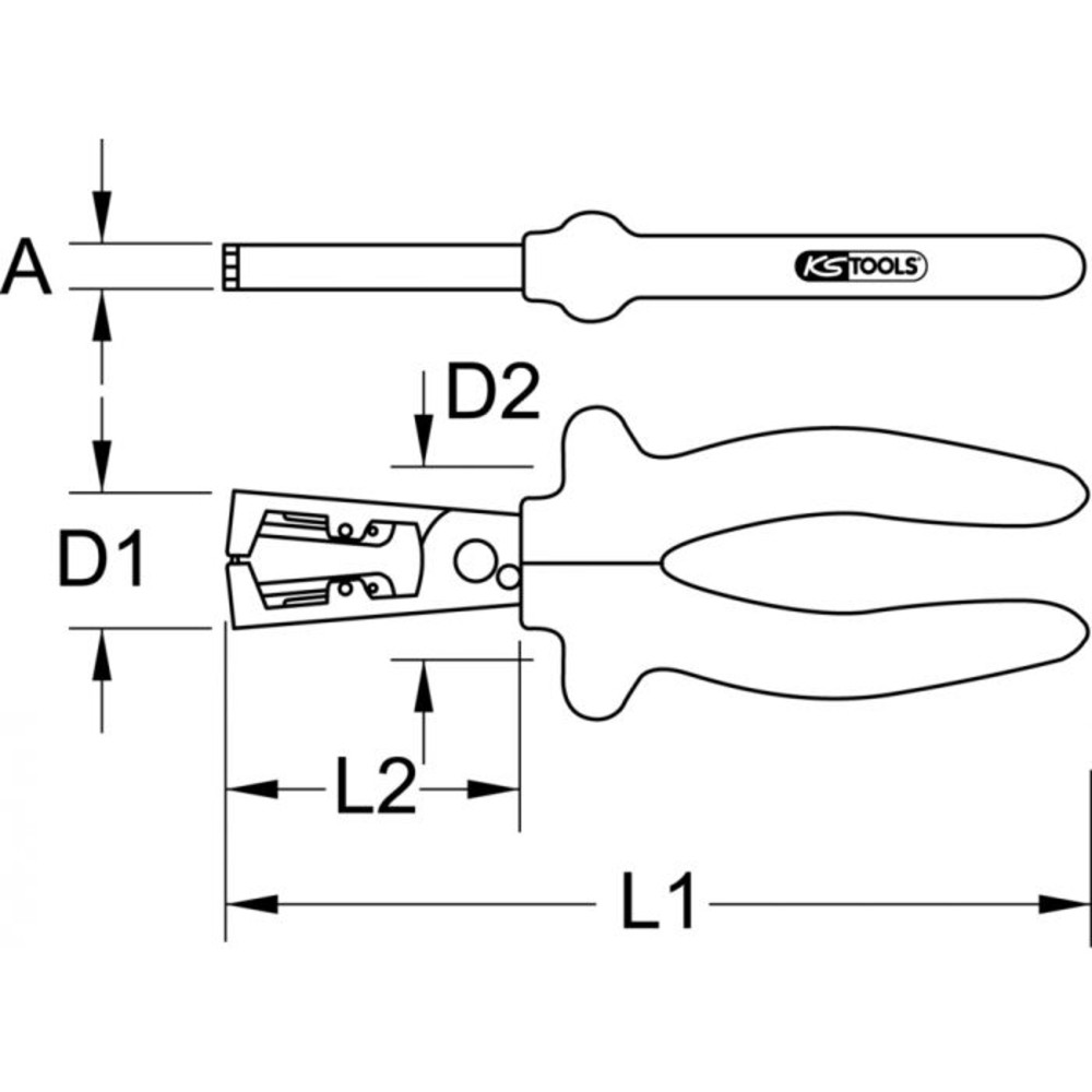 Pince à dénuder, L.185 mm KSTOOLS - 1171225