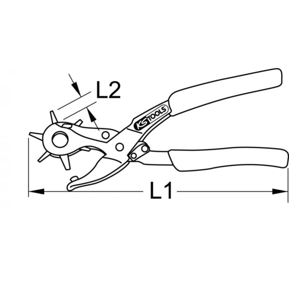 Pince emporte-pièces révolver et pince à oeillets, 220 mm KSTOOLS - 1180042