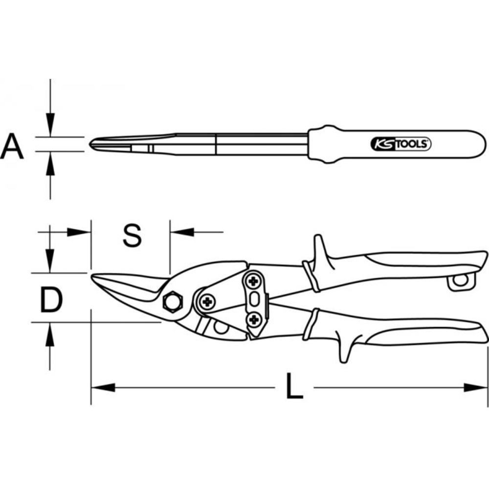Cisaille à tôle coupe à droite KS TOOLS - 118.0147