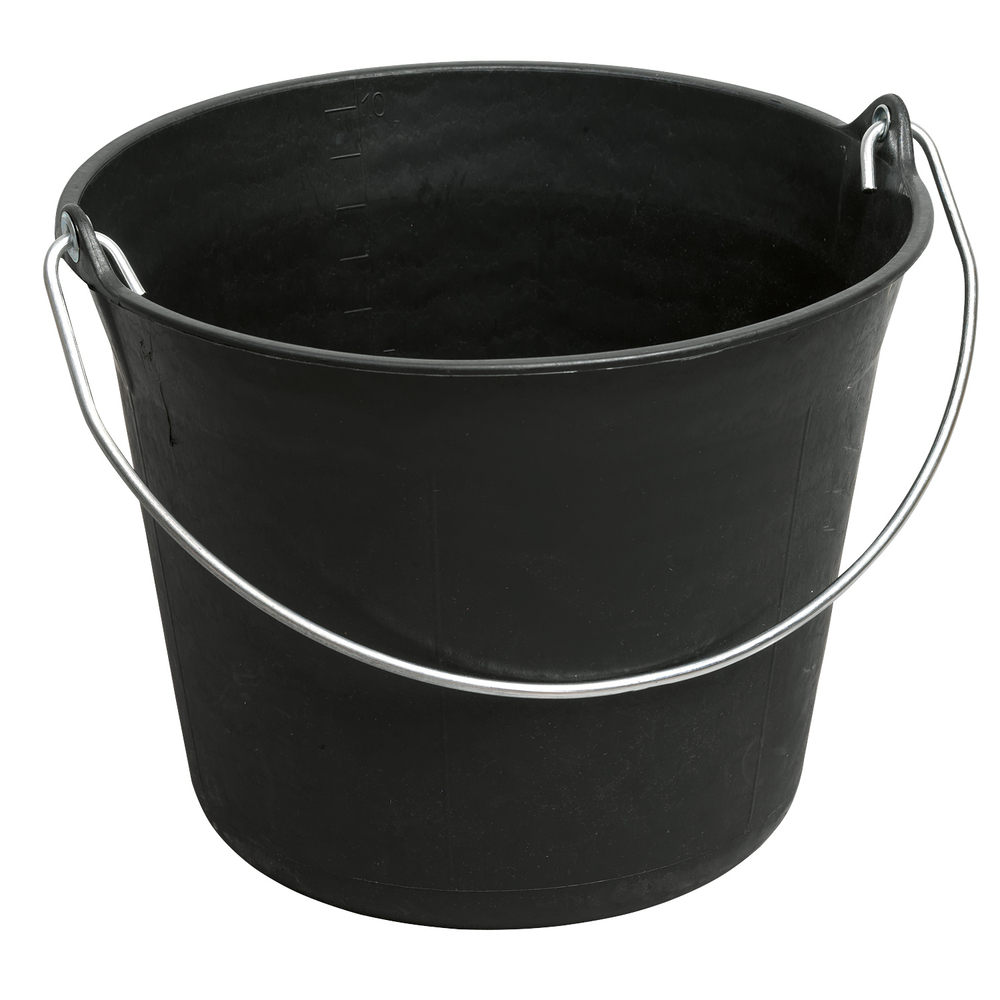 Seau de maçon plastique noir à œillets - 11L KS TOOLS - 140.0035