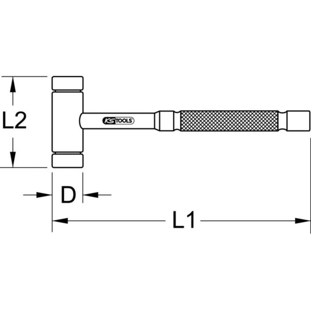Marteau en laiton Ø26 mm - tête 800 g KS TOOLS - 140.2081