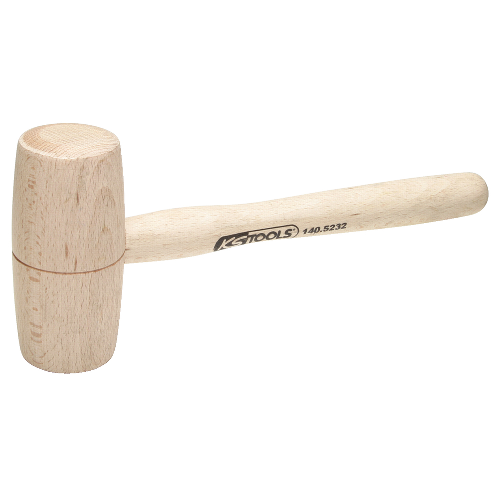 Maillet bois 500g - tête Diam.80mm - avec manche frêne galbé KS TOOLS - 140.5233