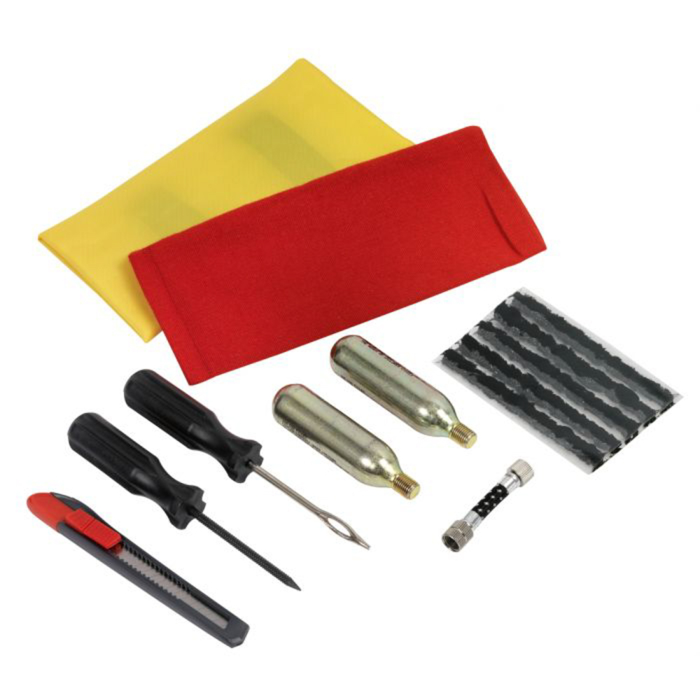 Kit de réparation de pneus Moto et Quad avec accessoires de gonflage KS TOOLS - 150.1085