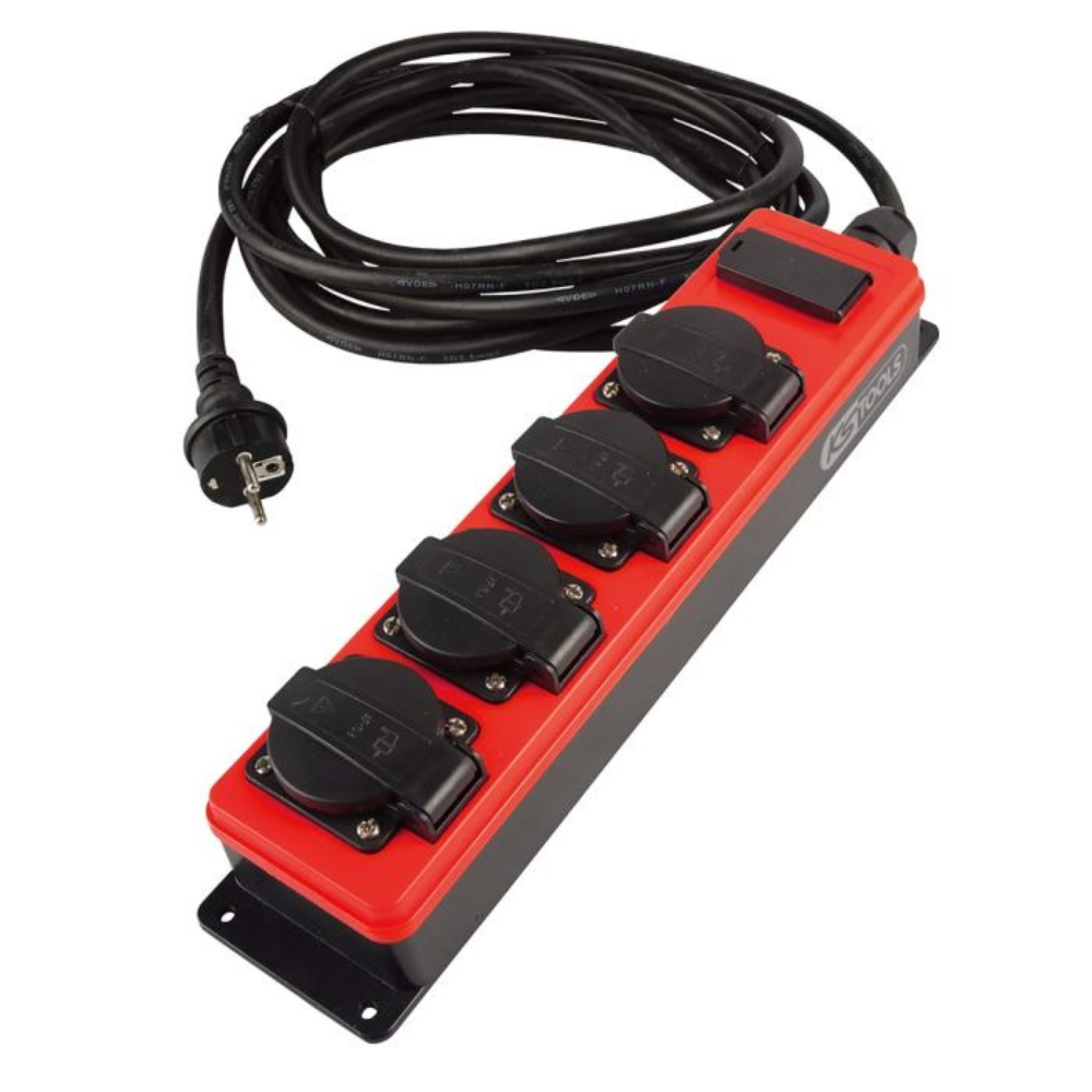 Multiprise électrique 4 prises + 2 USB câble 5m KS TOOLS - 150.4232F