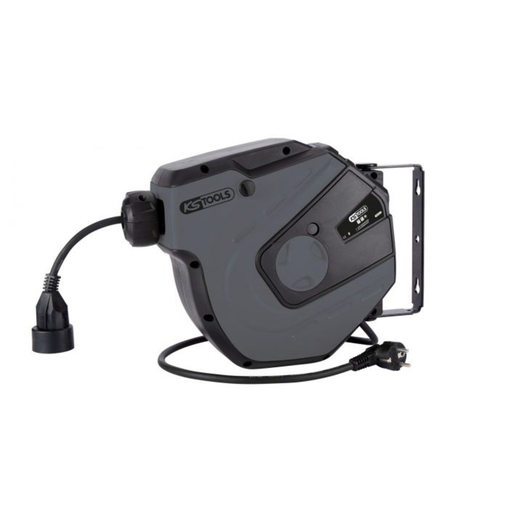 Enrouleur électrique mural 3x1,5mm² - 15m - gris KS TOOLS - 150.4317