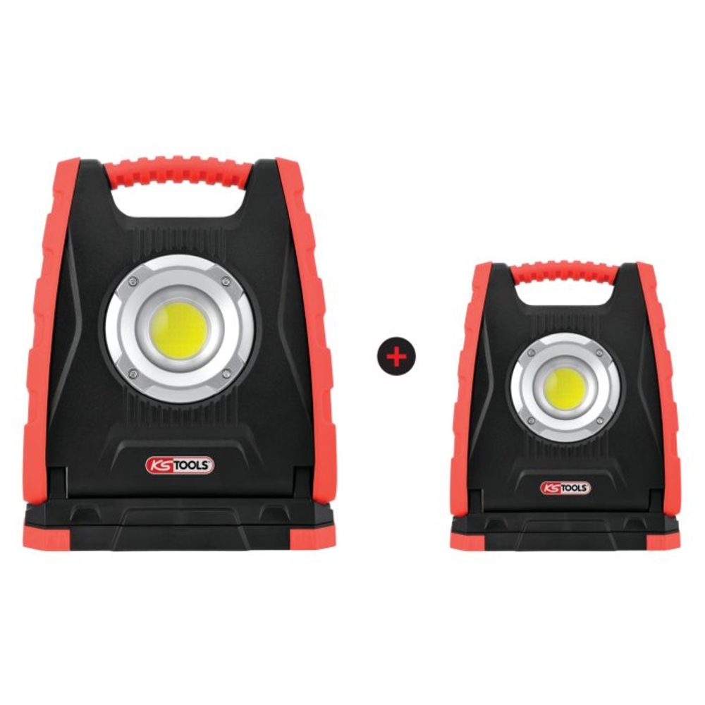 Lot de 2 projecteurs mobiles à LED 10W 1000 Lumens + 30W 3000 Lumens KS TOOLS - 150.4351-A1