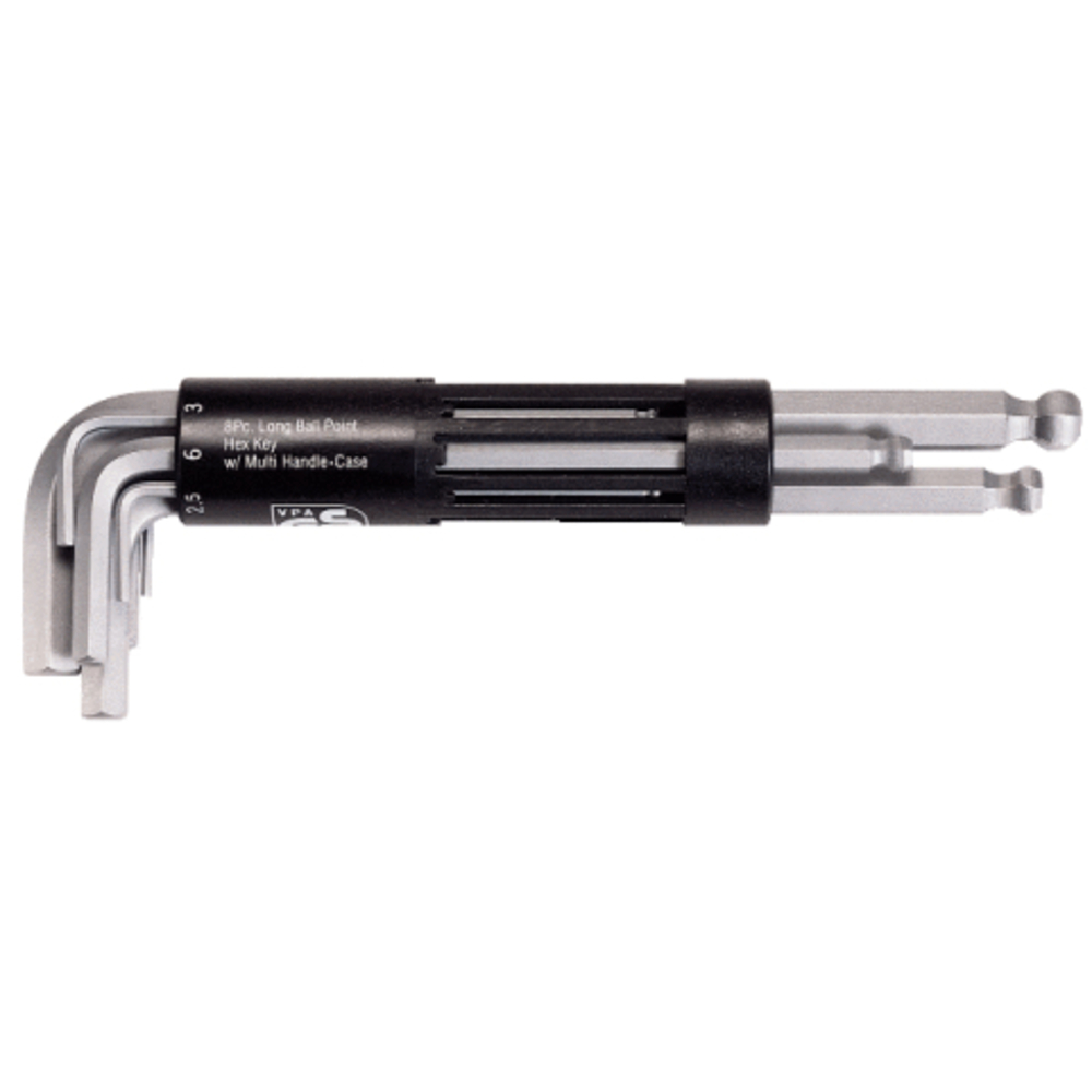 Jeu de 8 clés mâles 6 pans à tête sphérique longues 2 à 10 mm KS TOOLS - 151.2100