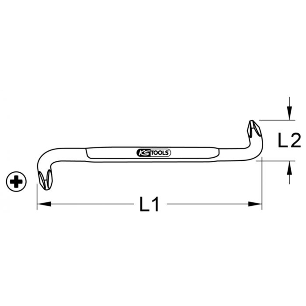 Clé mâle contre-coudée PHILLIPS PH2-PH3 KS TOOLS - 151.2681