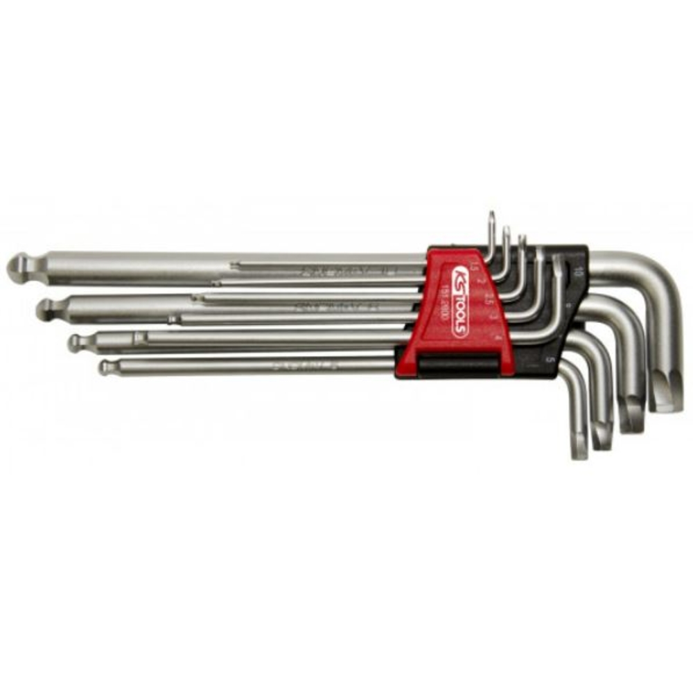 Jeu de 9 clés mâles 6 pans tête sphérique + vis abimées KS TOOLS - 151.2800