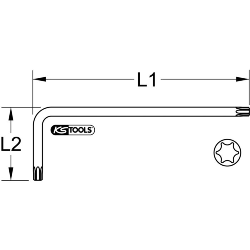 Clé mâle TORX longue T5 KS TOOLS - 151.2854