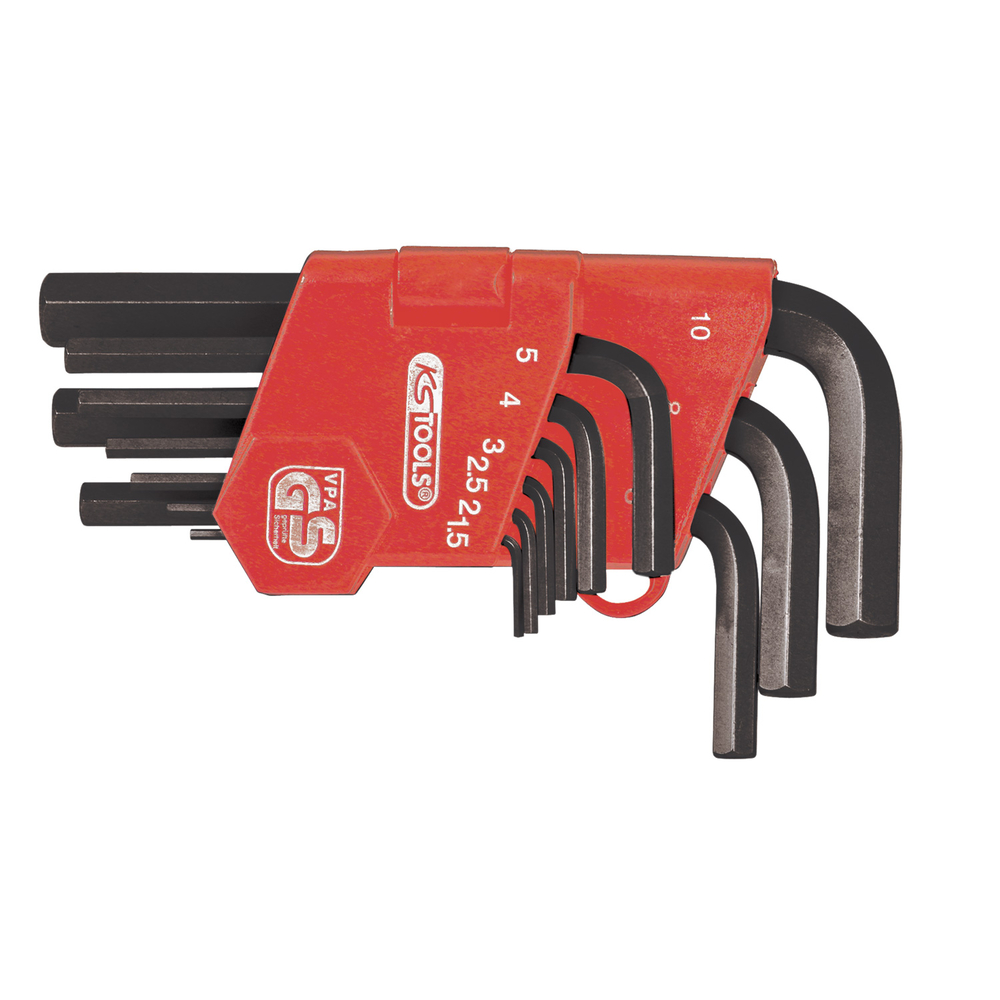 Jeu de 9 clés mâles courtes brunies 6 x 6 pans KS TOOLS - 151.3211