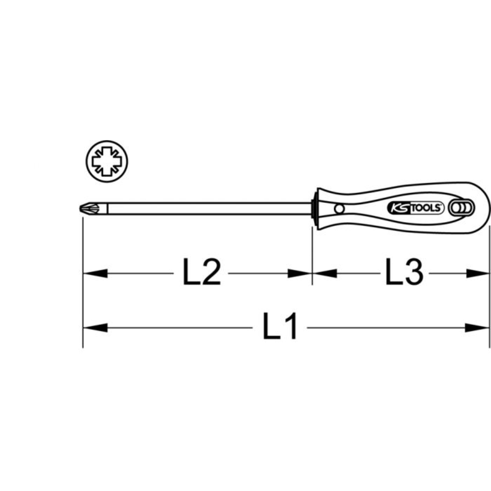 Tournevis INOX POZIDRIV PZ2 - 100 mm KS TOOLS - 153.1041