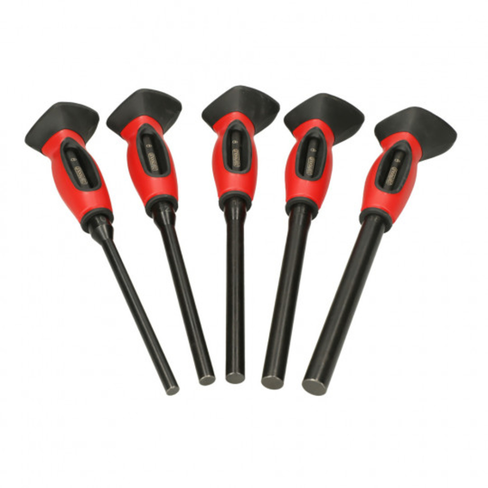 JEU DE 5 CHASSE-GOUPILLES BRUNIS AVEC POIGNÉE 10-12-14-16-18 MM KS TOOLS - 156.0222F