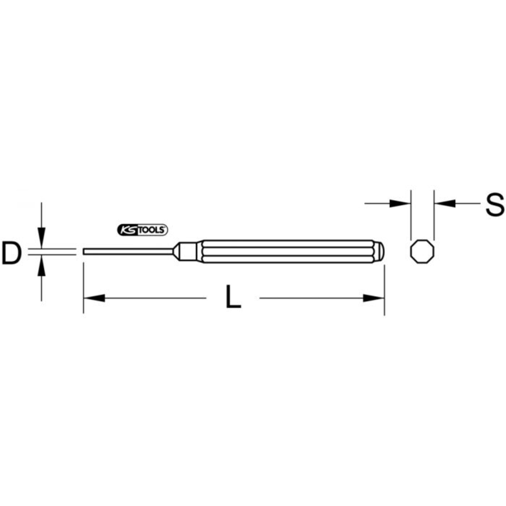 Chasse-goupilles avec système R-Ball 8 mm - corps hexagonal KS TOOLS - 156.0615