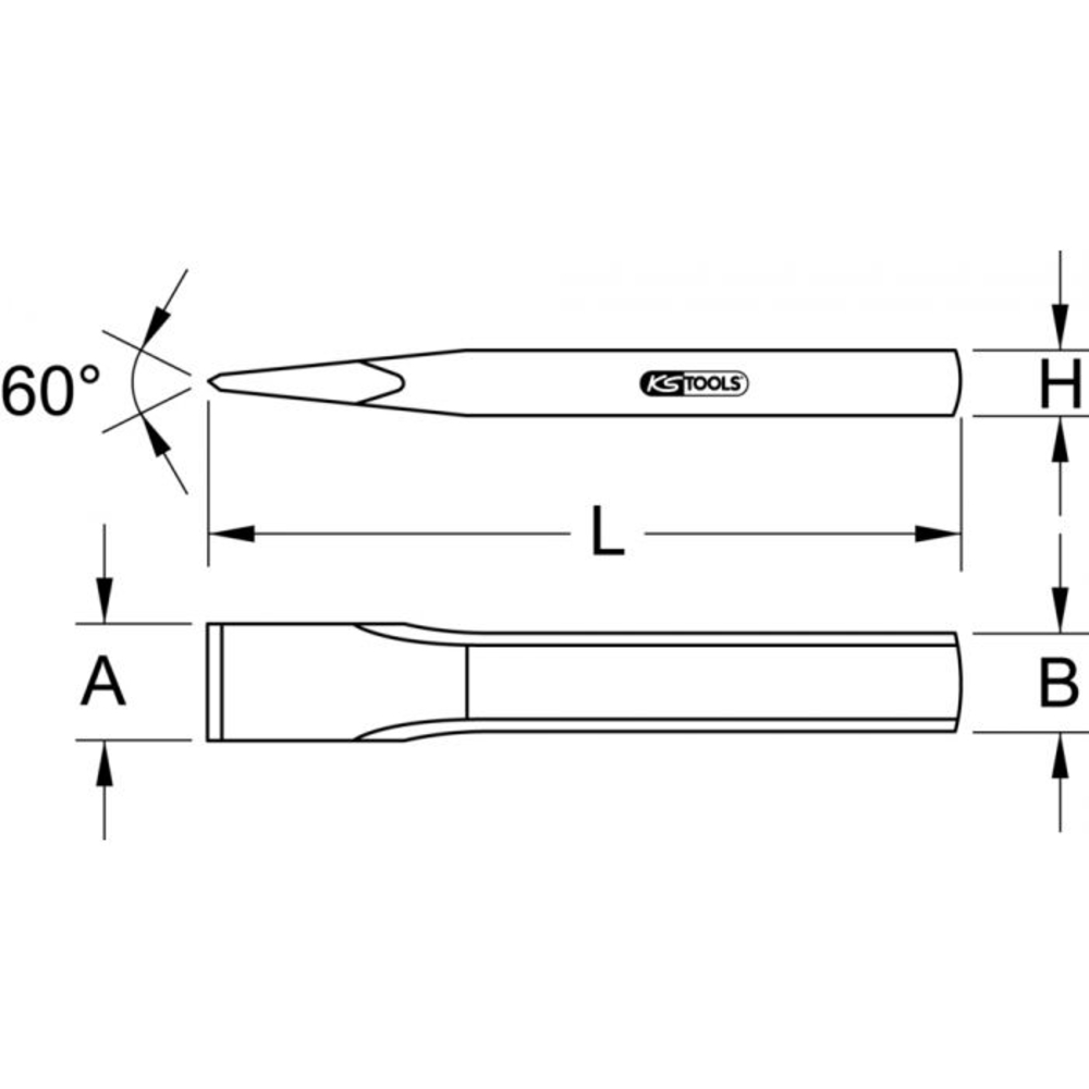 Burin nervuré tête ovale 19 mm 125 mm KS TOOLS - 156.0691