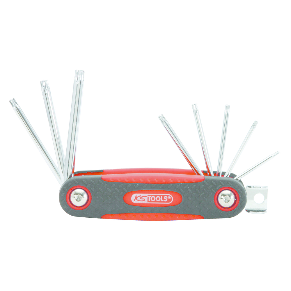 Jeu de 8 clés mâles TORX percé sur monture KS TOOLS - 158.3530