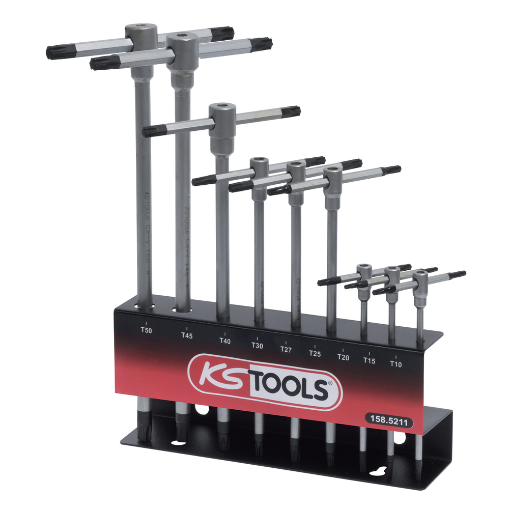 Présentoir de clés TORX à poignée en T 9 pièces KS TOOLS - 158.5211