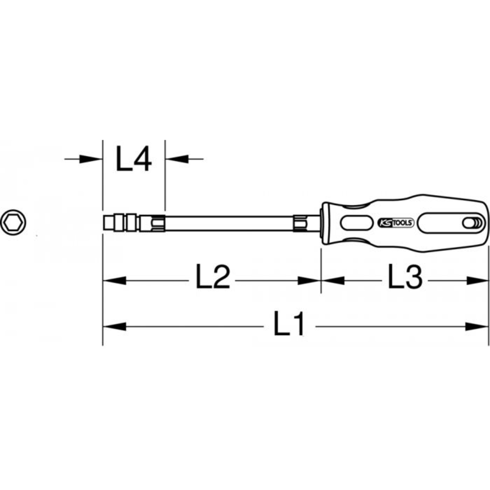 Tournevis porte-embout flexible ERGOTORQUEplus 1/4
