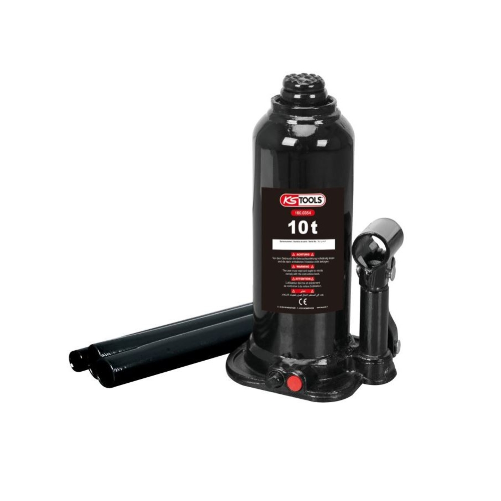 Cric bouteille hydraulique capacité 10 tonnes KS TOOLS 160.0354 KS TOOLS - 160.0354