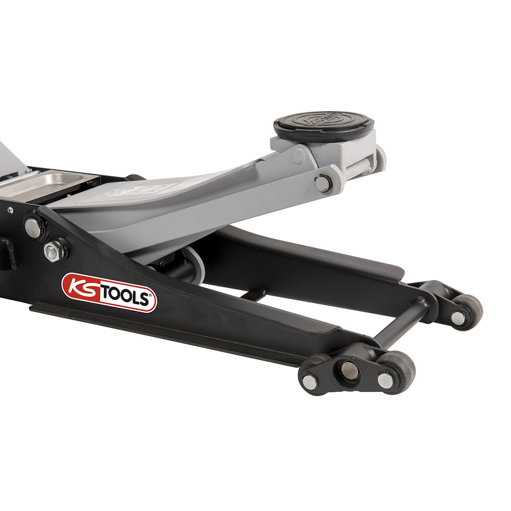 Cric hydraulique extra-bas acier ULTIMATE 2T avec double-roues avant KS TOOLS - 161.0372