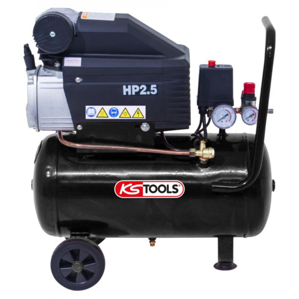 Compresseur KS TOOLS  25 litres 8 bar 2,5 CV mono 165.0802