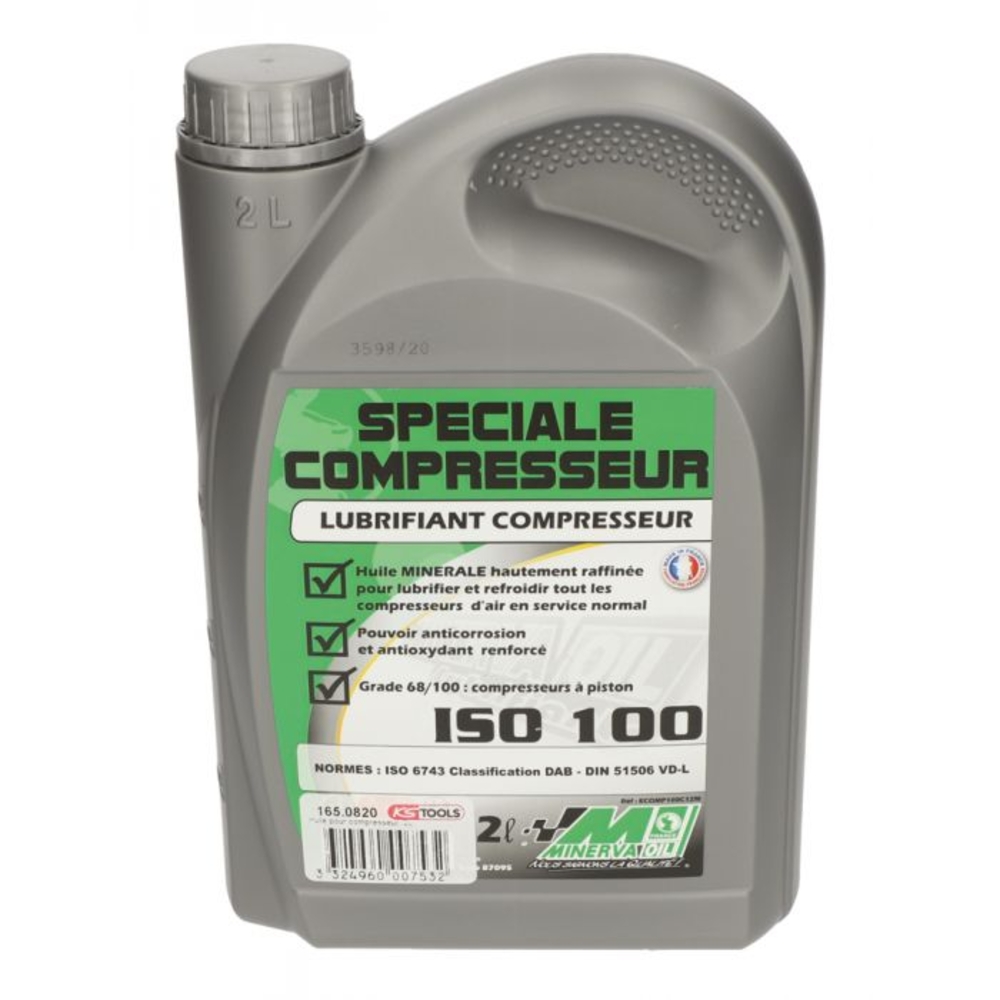 Lubrifiant ISO 100 pour compresseur 2 L KS TOOLS - 165.0820