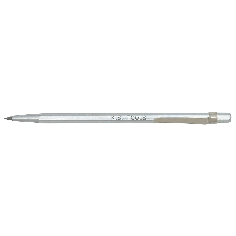 Pointe à tracer carbure 12 mm à corps 6 pans avec agrafe 145 mm KS TOOLS - 300.0301