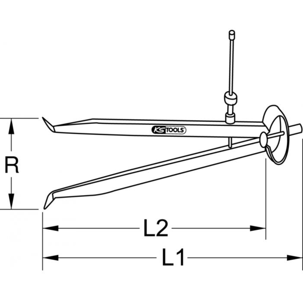 Compas d’intérieur à ressort rayon 200 mm KS TOOLS - 300.0422