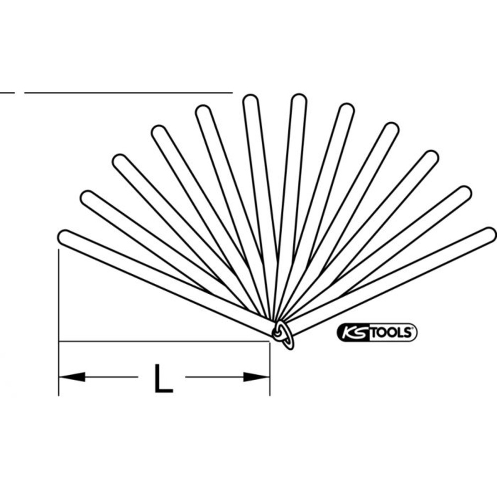 Jauges du jeu radial de piston 13 lames 0,05-1 mm KS TOOLS - 300.0618