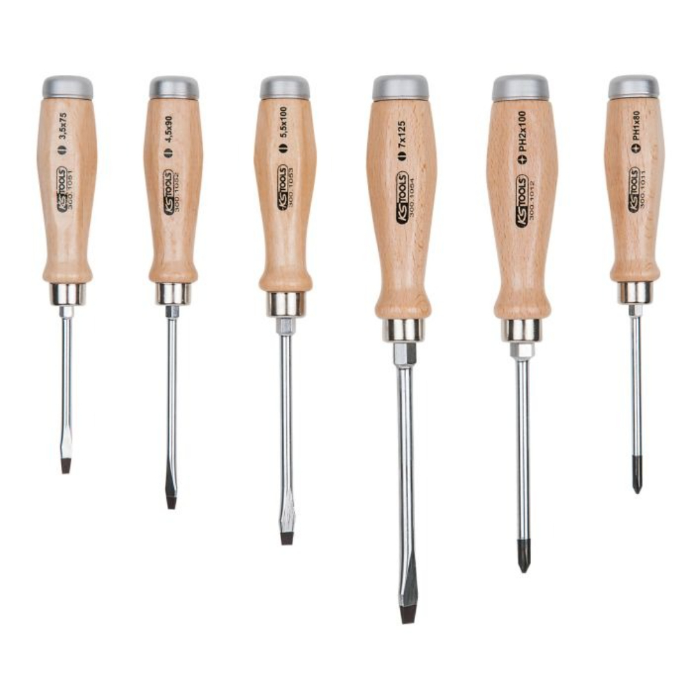 Jeu de 6 tournevis ERGOTORQUE BOISmax à lame traversante KS TOOLS - 300.1050
