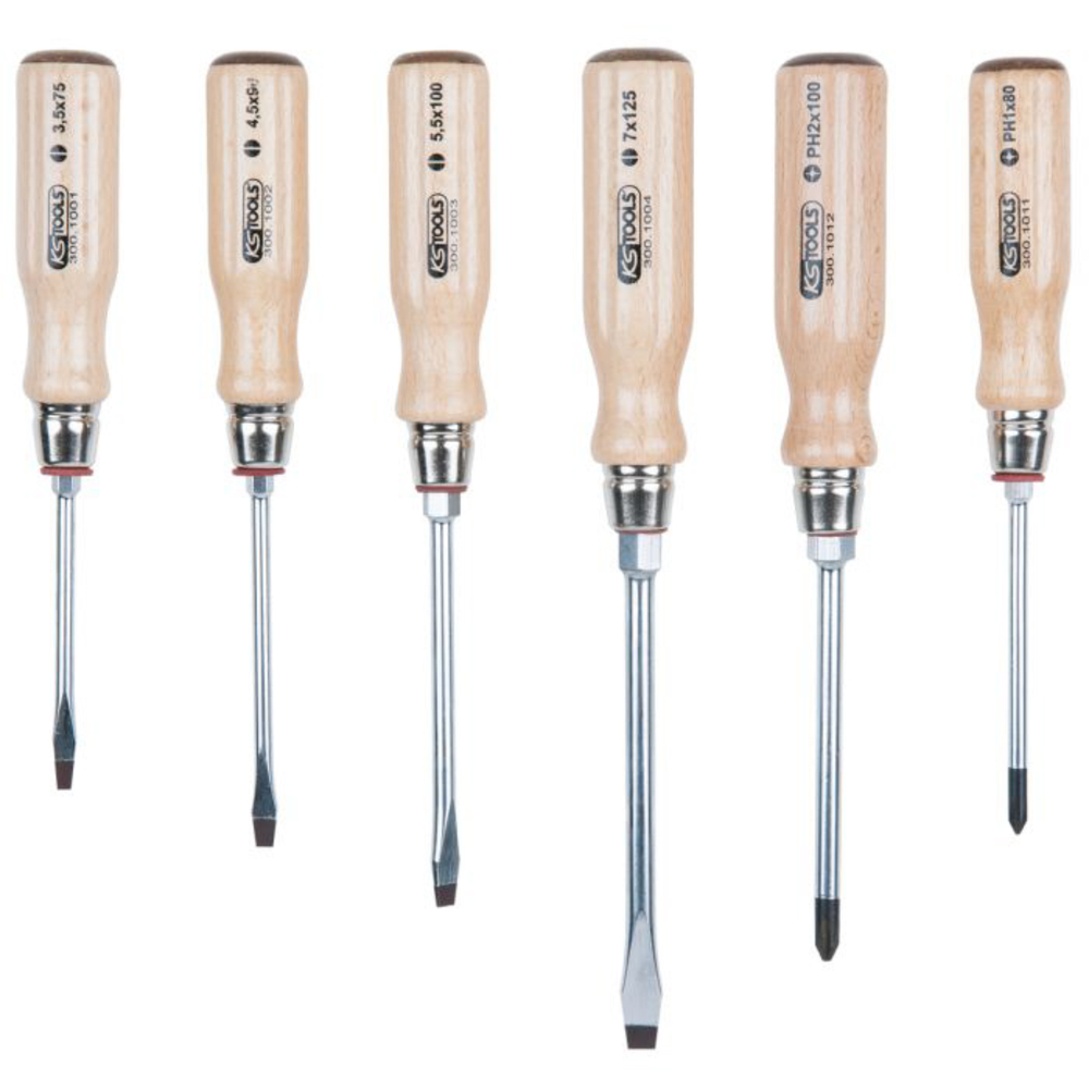 Jeu de 6 tournevis ERGOTORQUE BOIS KS TOOLS - 300.1100