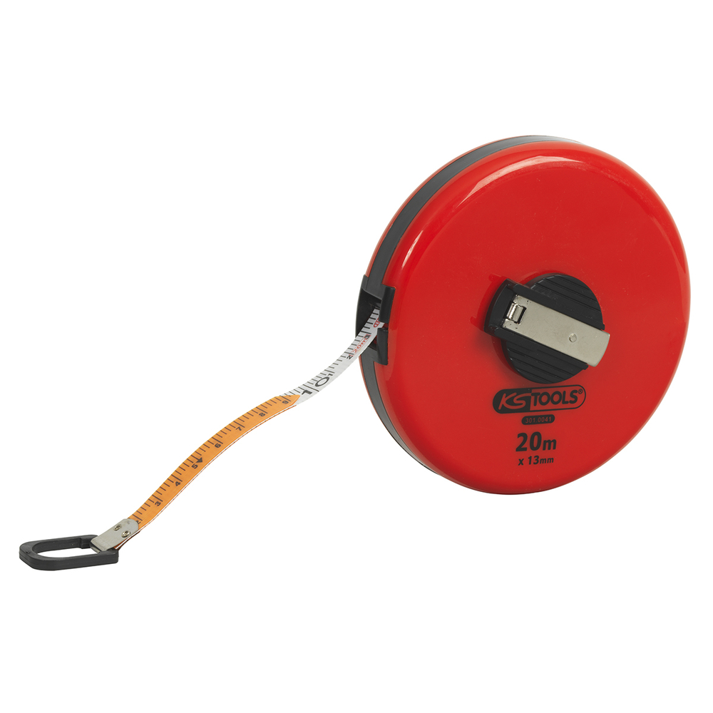 Mesure roulante boîtier rond et ruban fibre de verre 20 m KS TOOLS - 301.0041