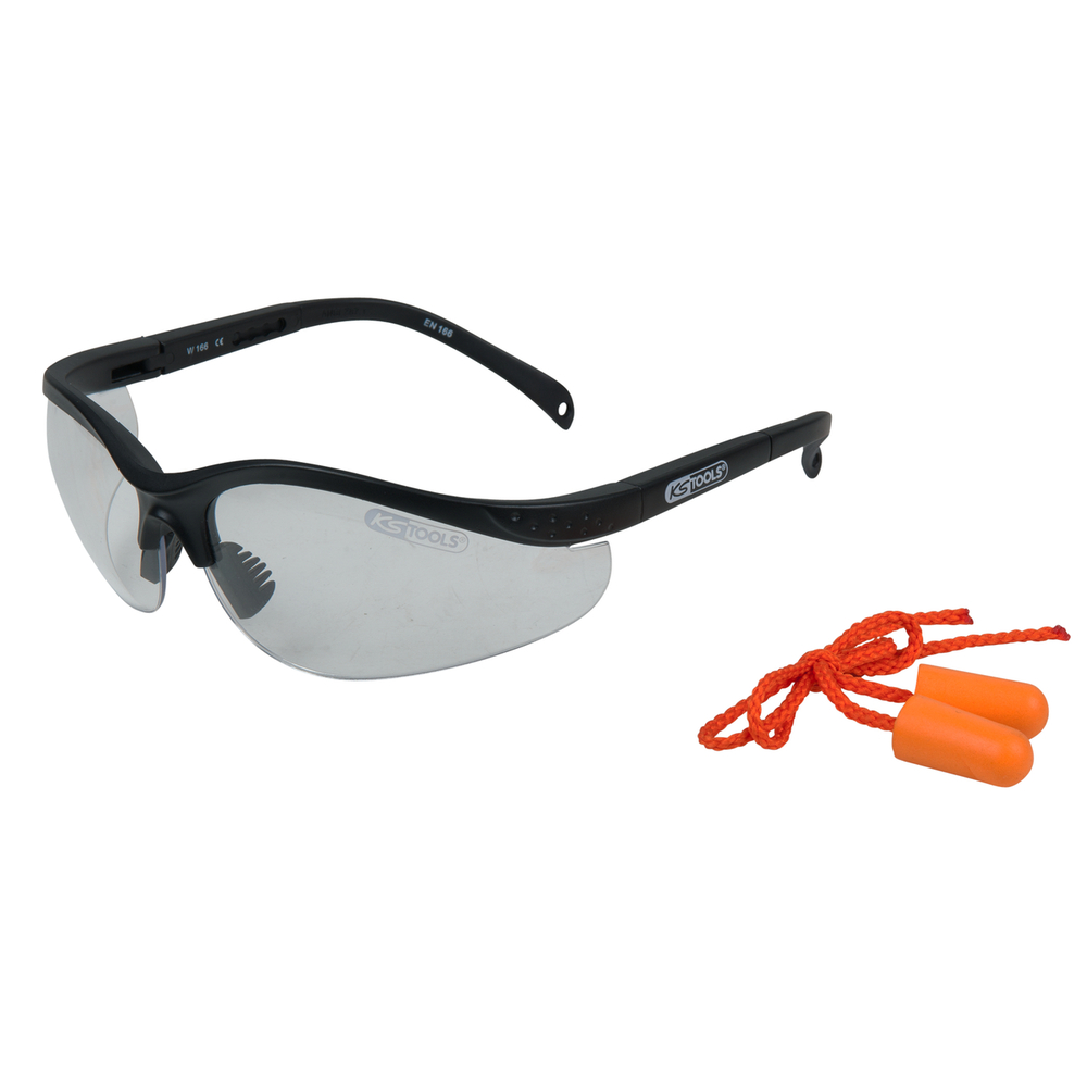 Lunette de protection - Transparente avec bouchons d'oreille KS TOOLS - 310.0176