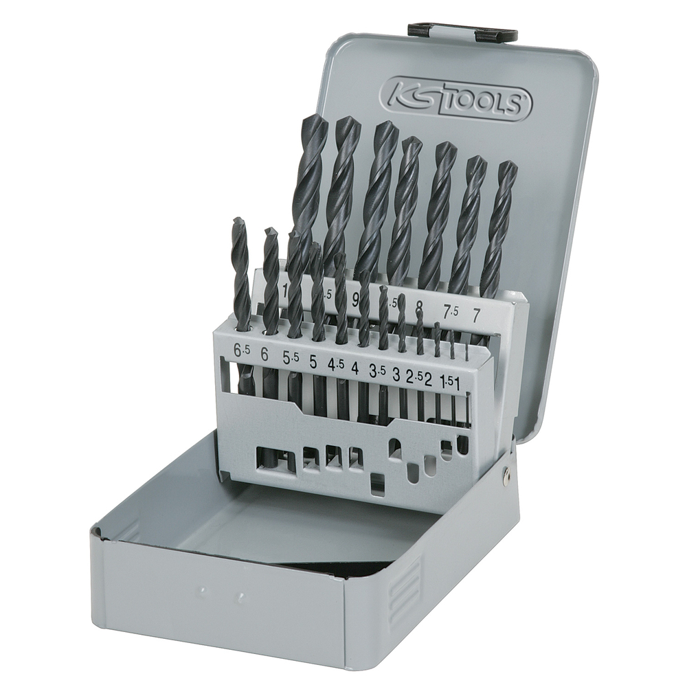 Coffret de 19 forets HSS laminés Diam.1,0-10,0 mm KS TOOLS - 330.1610