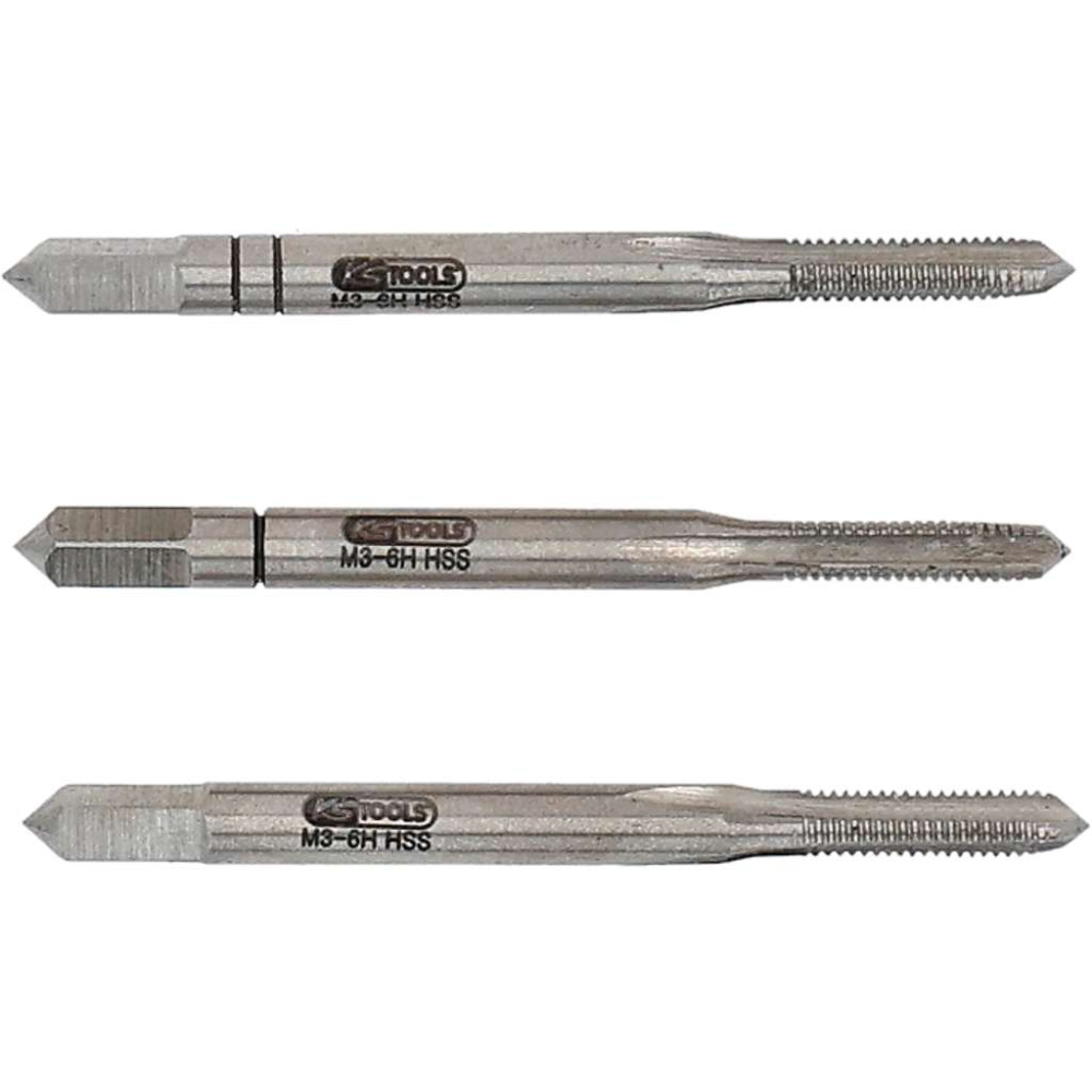 Jeu de 3 tarauds à main HSS M2,5 x 0,45 KS TOOLS - 331.0025