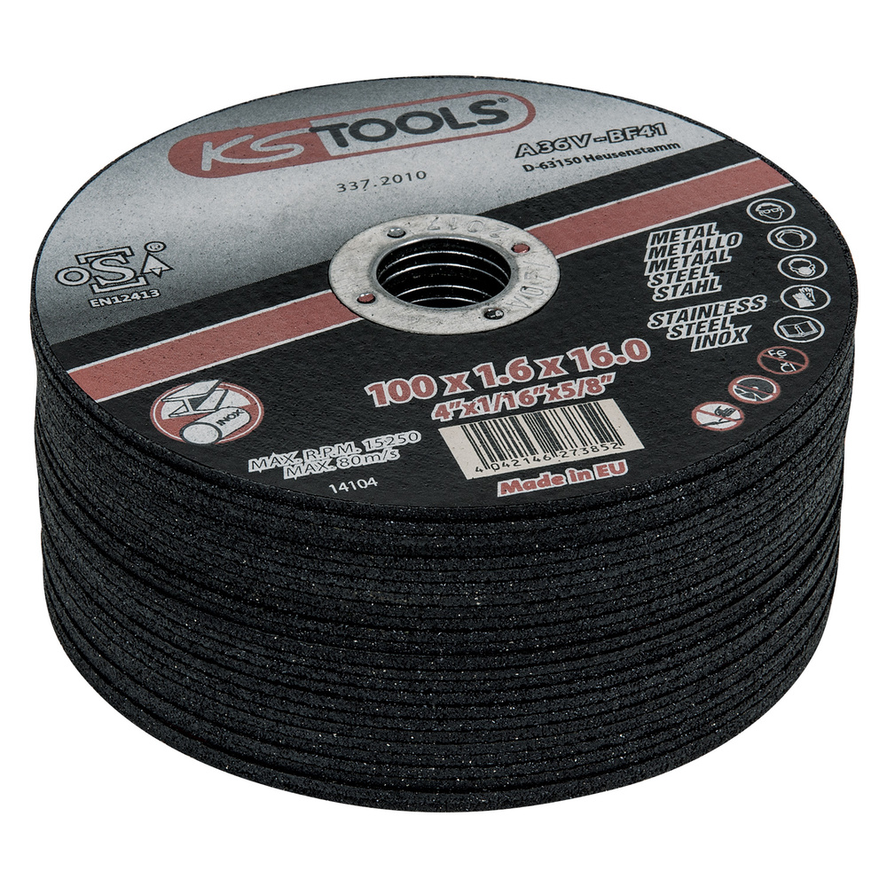Disques à tronçonner Diam.100 mm par 25 pcs KS TOOLS - 337.2010