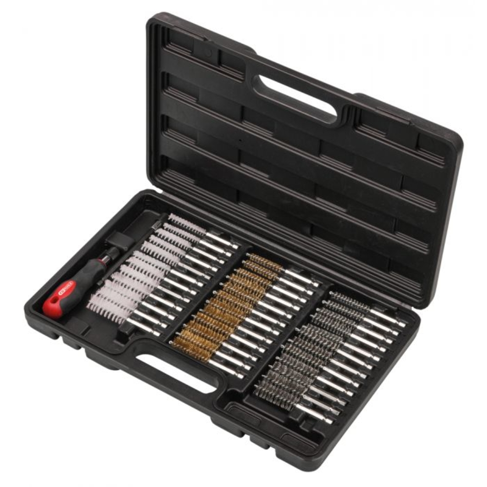 Jeu de brosses de nettoyage pour puit de bougie de préchauffage ou d'injecteur KS TOOLS - 340.0010
