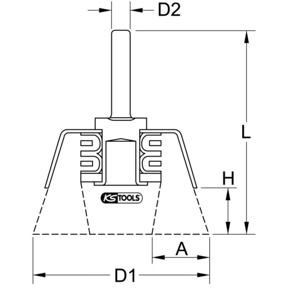 Brosse boisseau inox 0,3 mm Ø 75 mm KS TOOLS - 340.0014