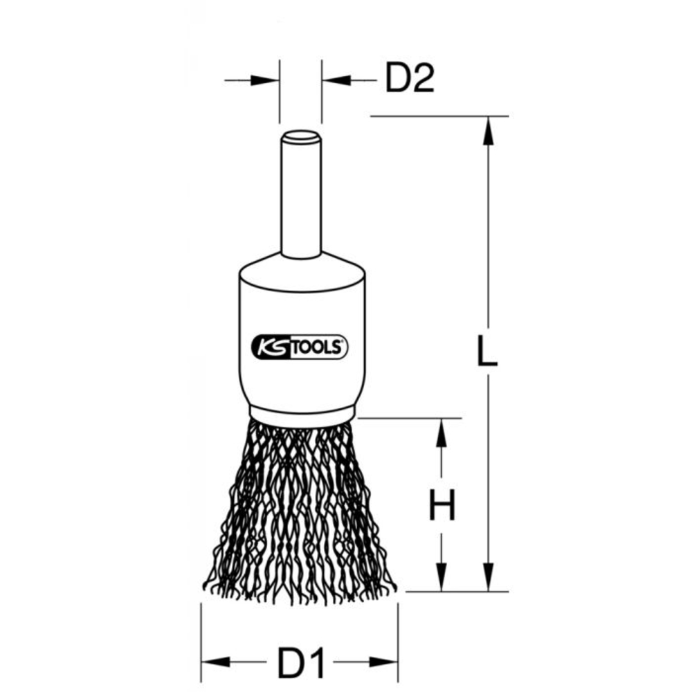 Brosse pinceau 0,3 mm Ø 30 mm KS TOOLS - 340.0018