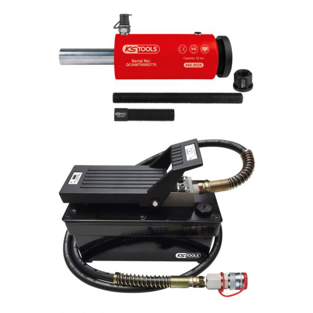 Unité hydraulique 32 t avec pompe pneumatique/hydraulique 9 pcs. KS TOOLS - 440.9996