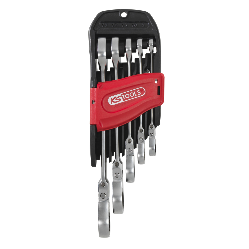 Jeu de 5 clés mixtes à cliquet à tête inclinable à verrouillage GEARplus KS TOOLS - 503.4805