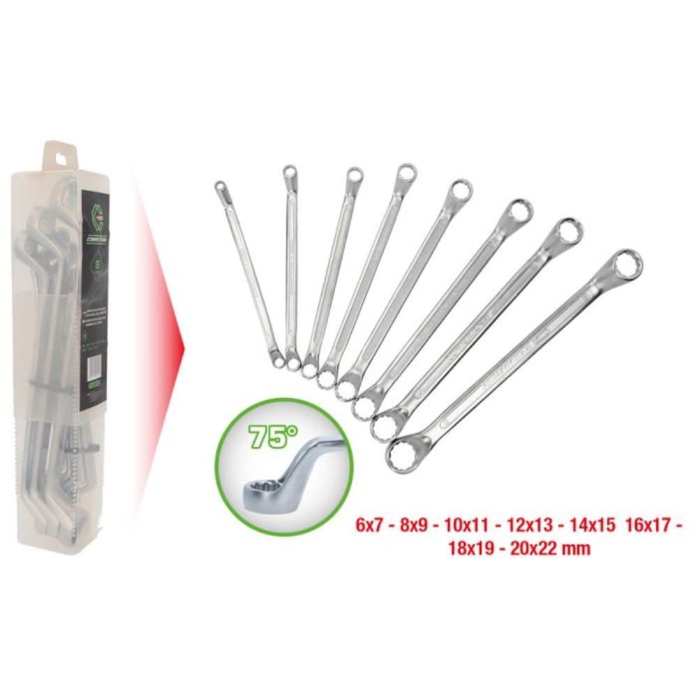 Jeu de clés polygonales contre-coudées COMPETITION 8 pcs - KS TOOLS - 512.0218