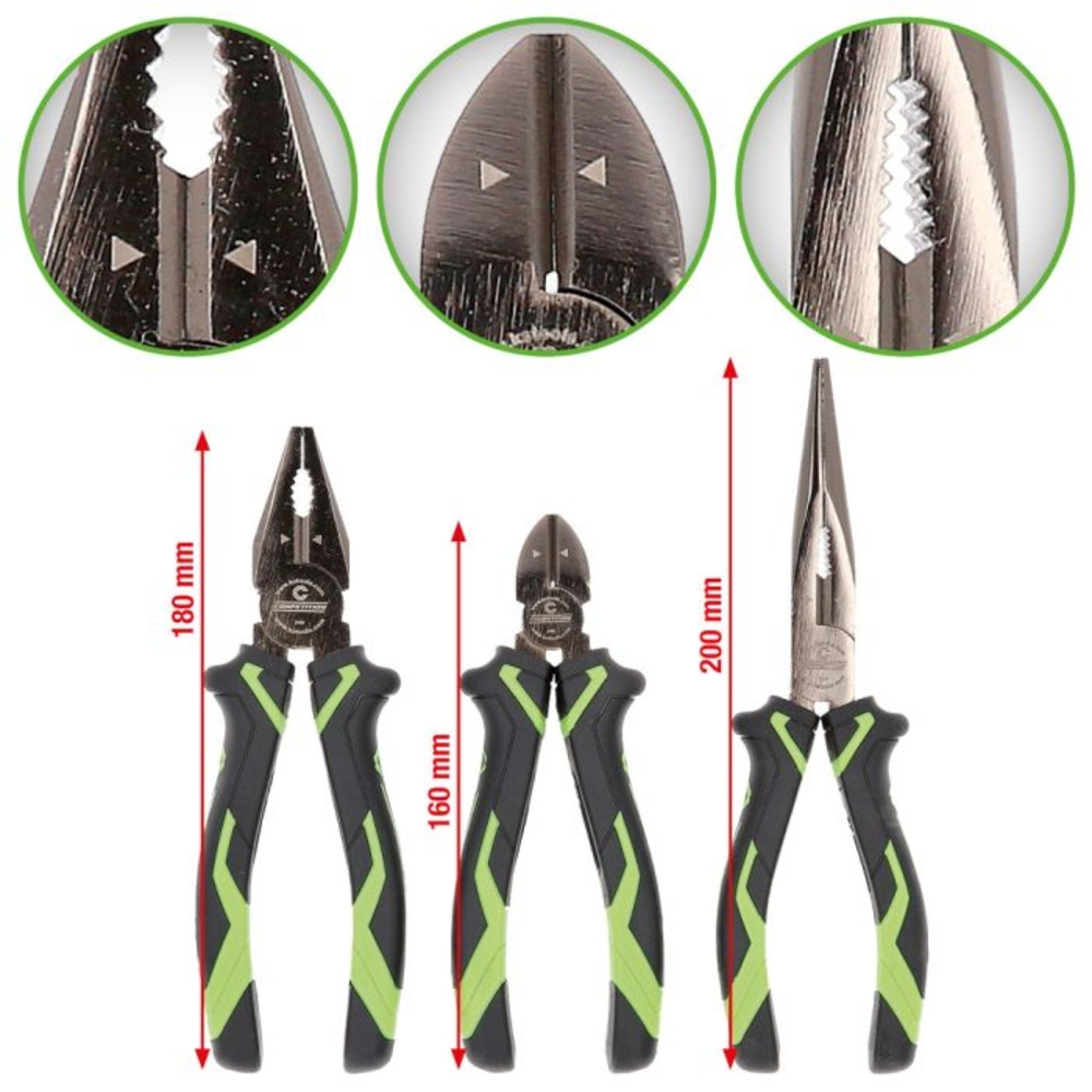 Jeu de pinces COMPETITION 3 pcs - KS TOOLS - 512.0310